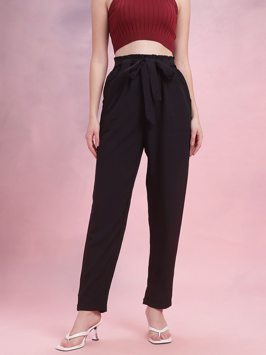 DressBerry Women Belted Trousers
