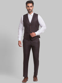 Park Avenue Men Checked Super Slim-Fit Single-Breasted 3-Piece Suits