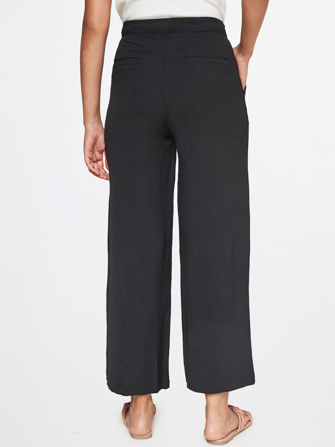 AND Women Mid -Rise Flared Parallel Trousers