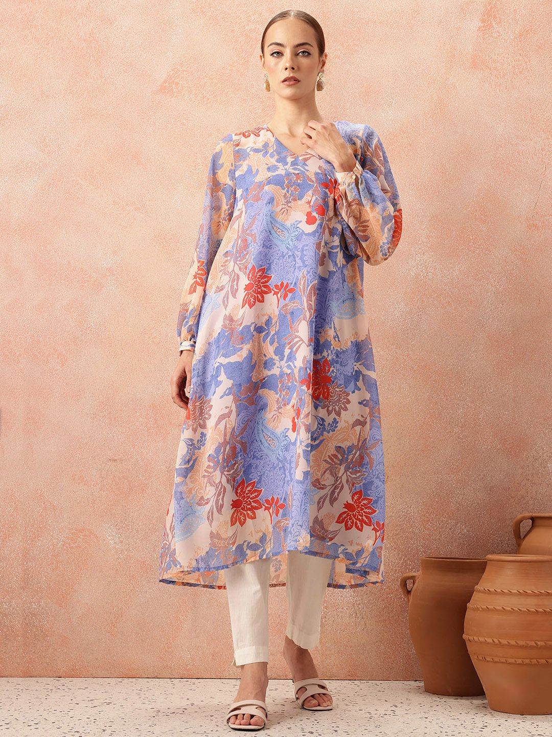 all about you Women Floral Printed Kurta