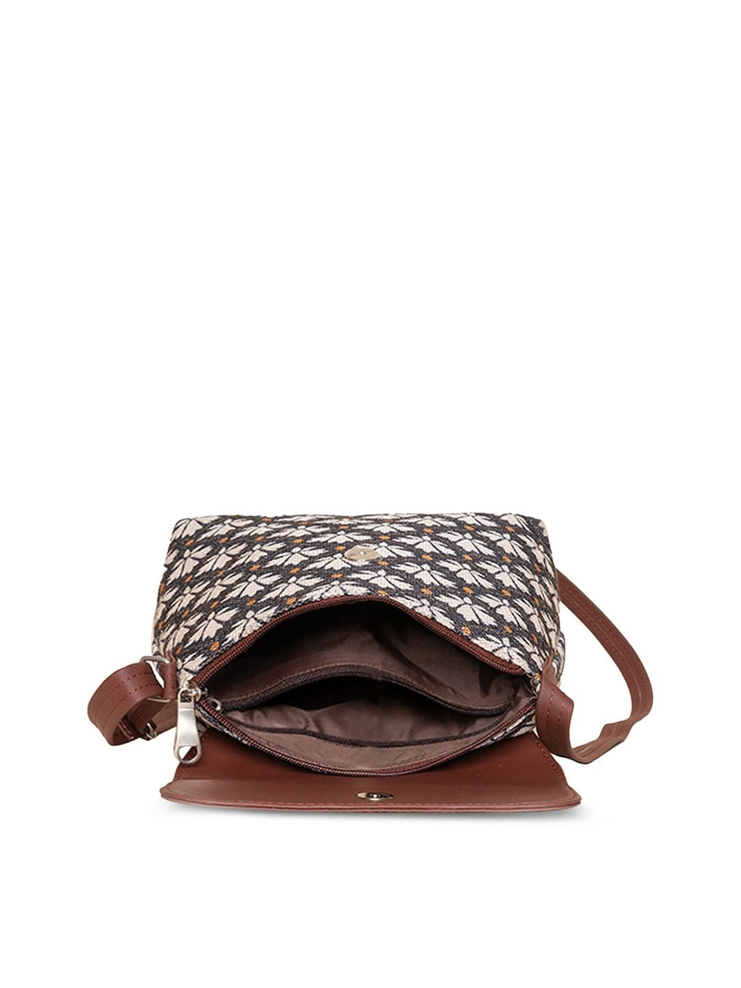 ZOUK Floral Printed Structured Sling Bag