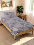 Moda Rapido X KLOTTHE Purple & Grey Geometric 300 TC Single Bedsheet with 1 Pillow Covers
