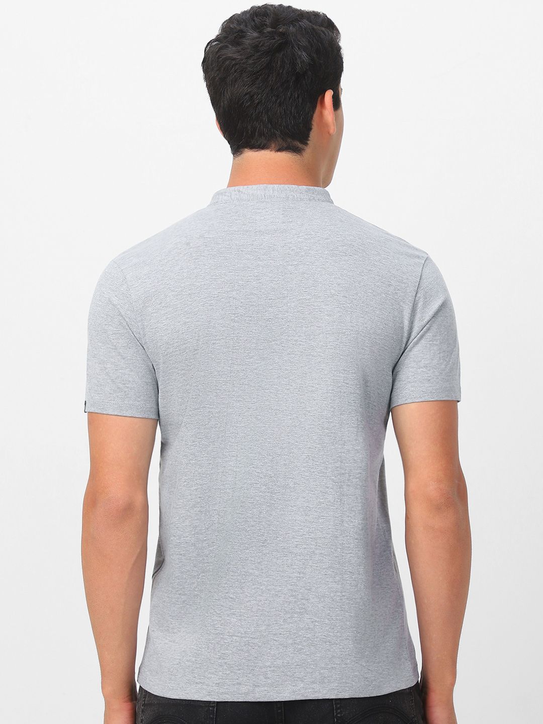 Urbano Fashion Mandarin Collar Slim Fit Pure Cotton T-shirt