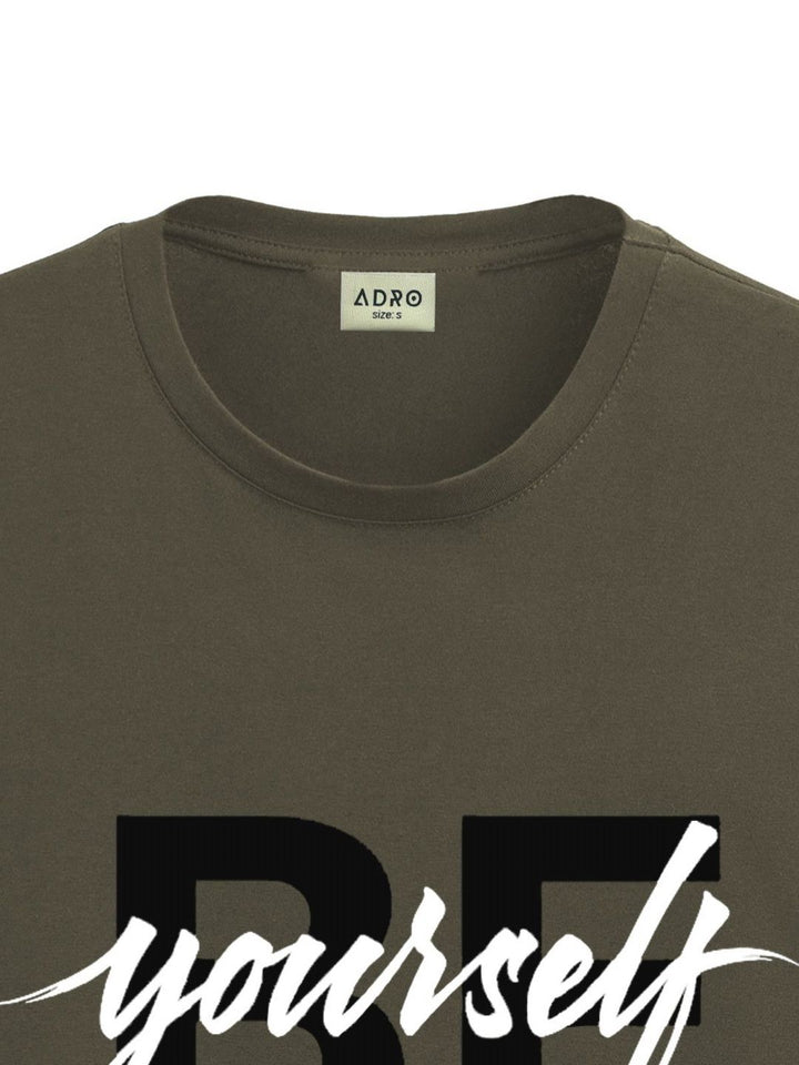 ADRO Men Typography Printed Applique T-shirt