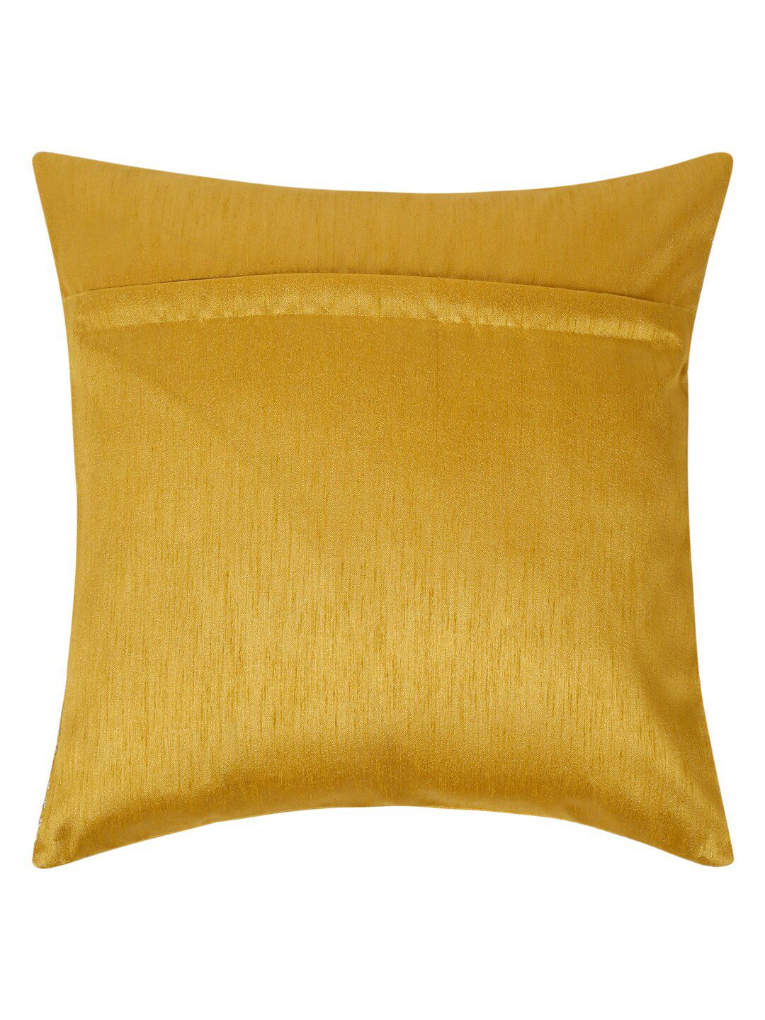 HOSTA HOMES Yellow & Gold-Toned 2 Pieces Ethnic Motifs Square Cushion Covers