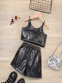 YK Girls Sleeveless Top & Shorts Clothing Set
