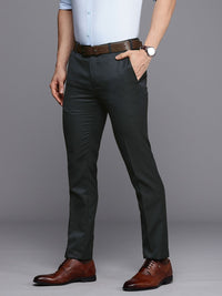 Raymond Men Geometric Self Design Slim Fit Trousers