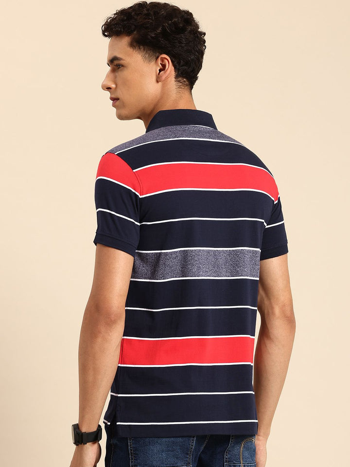 Being Human Striped Polo Collar T-shirt