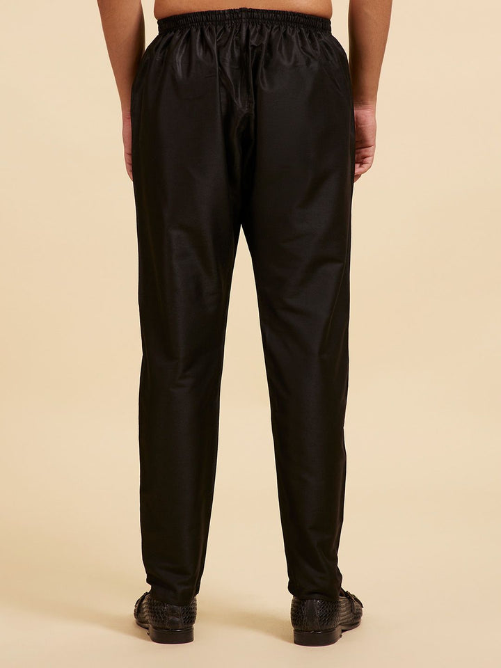 Diwas By Manyavar Men Mid Rise Art Silk Pyjamas