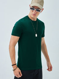 Bewakoof Green Regular Fit Pure Cotton T-shirt