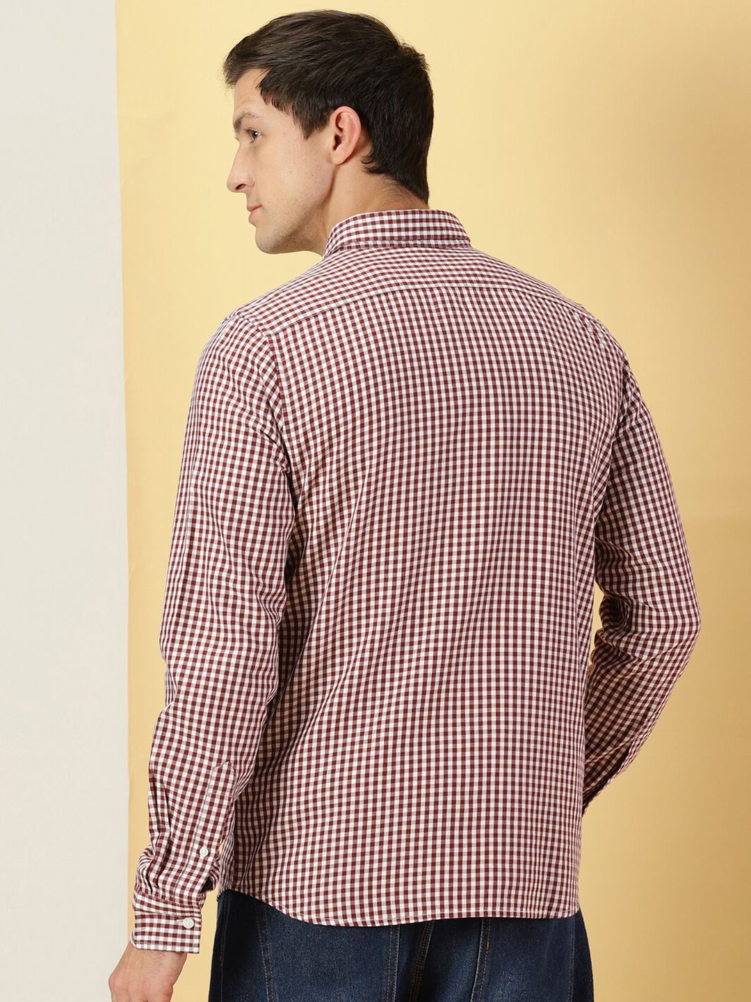 Thomas Scott Classic Slim Fit Gingham Checked Pure Cotton Casual Shirt
