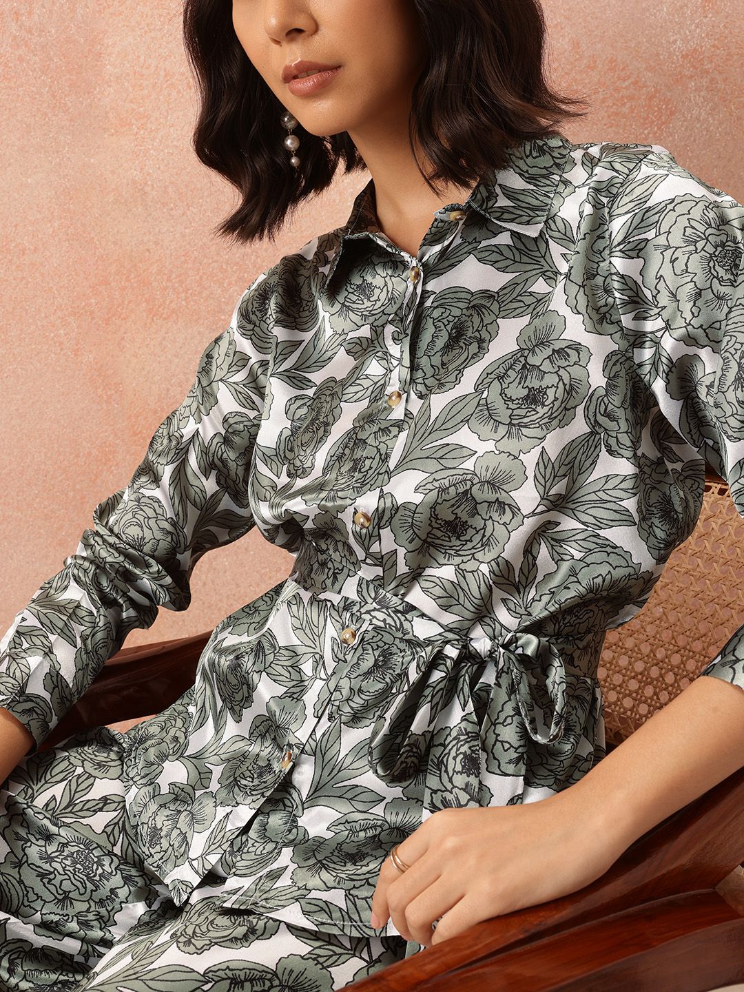 all about you Floral Printed Co-Ords with Tie-Up Belt