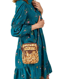 TEAL BY CHUMBAK Floral Printed Structured Sling Bag