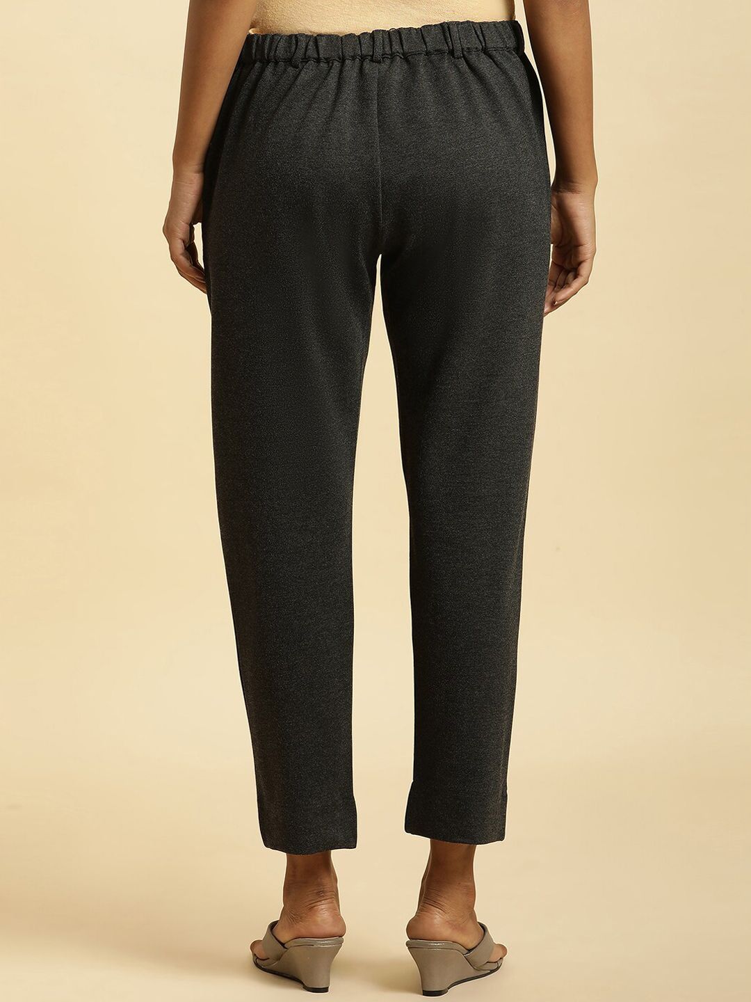 W Women Slim Fit Mid-Rise Cropped Trousers