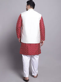 SOJANYA PLUS Paisley Embroidered Kurta With Pyjamas & Nehru Jacket