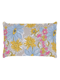 Story@home Beige & Blue Floral 180 TC Single Bedsheet with 1 Pillow Cover