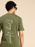 Being Human Brand Logo Printed Drop-Shoulder Sleeves Pure Cotton Easy Fit T-shirt