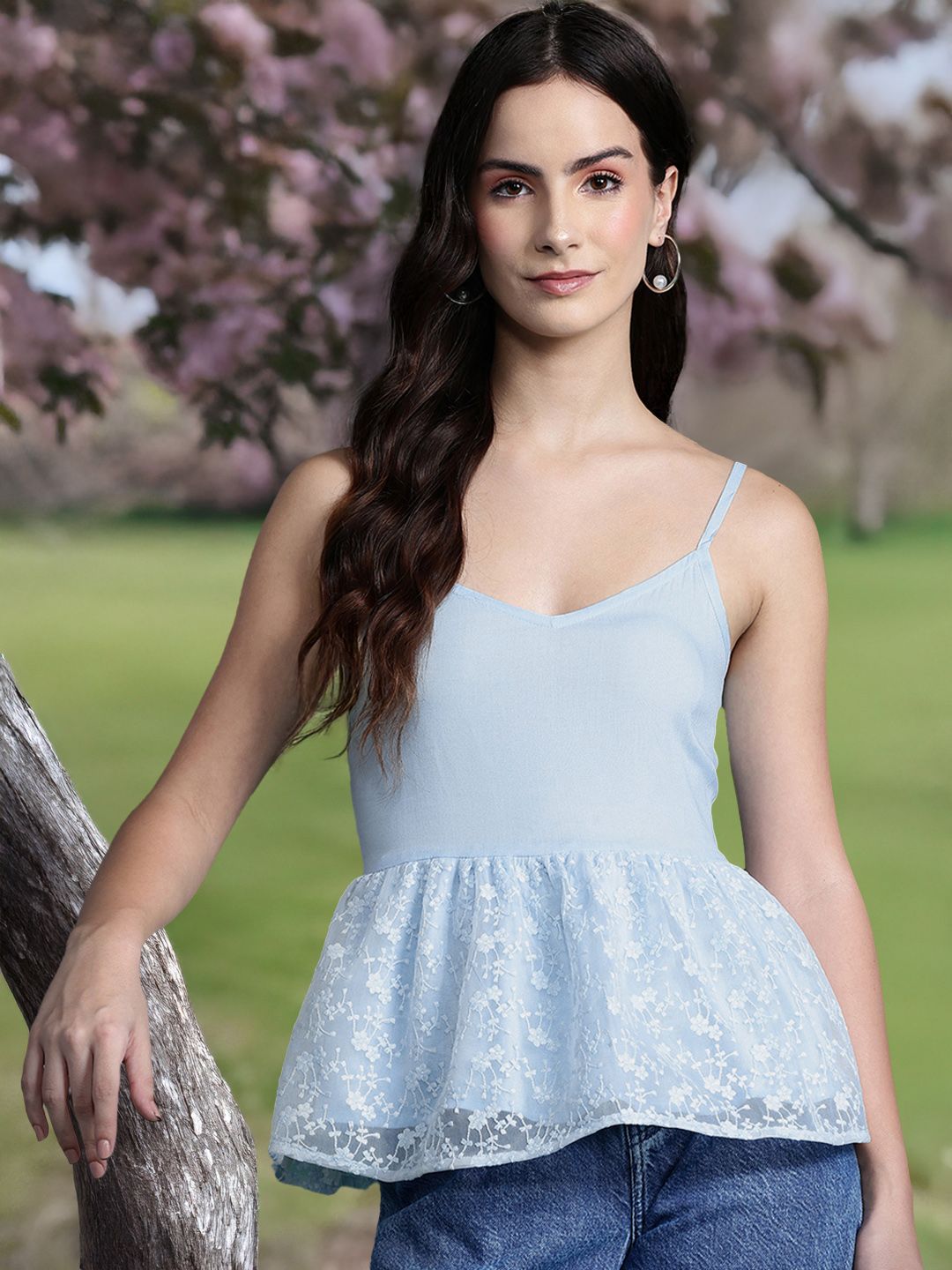 DressBerry Embroidered Lace Empire Top