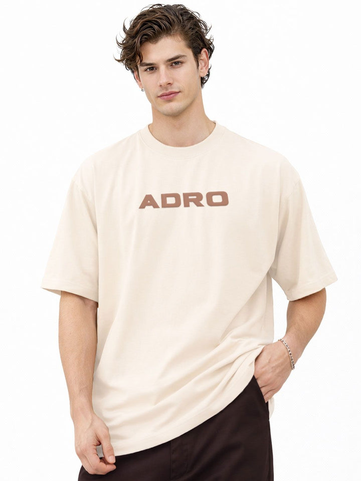 Baju-T Lengan Drop-Bahu Bercetak ADRO Lelaki