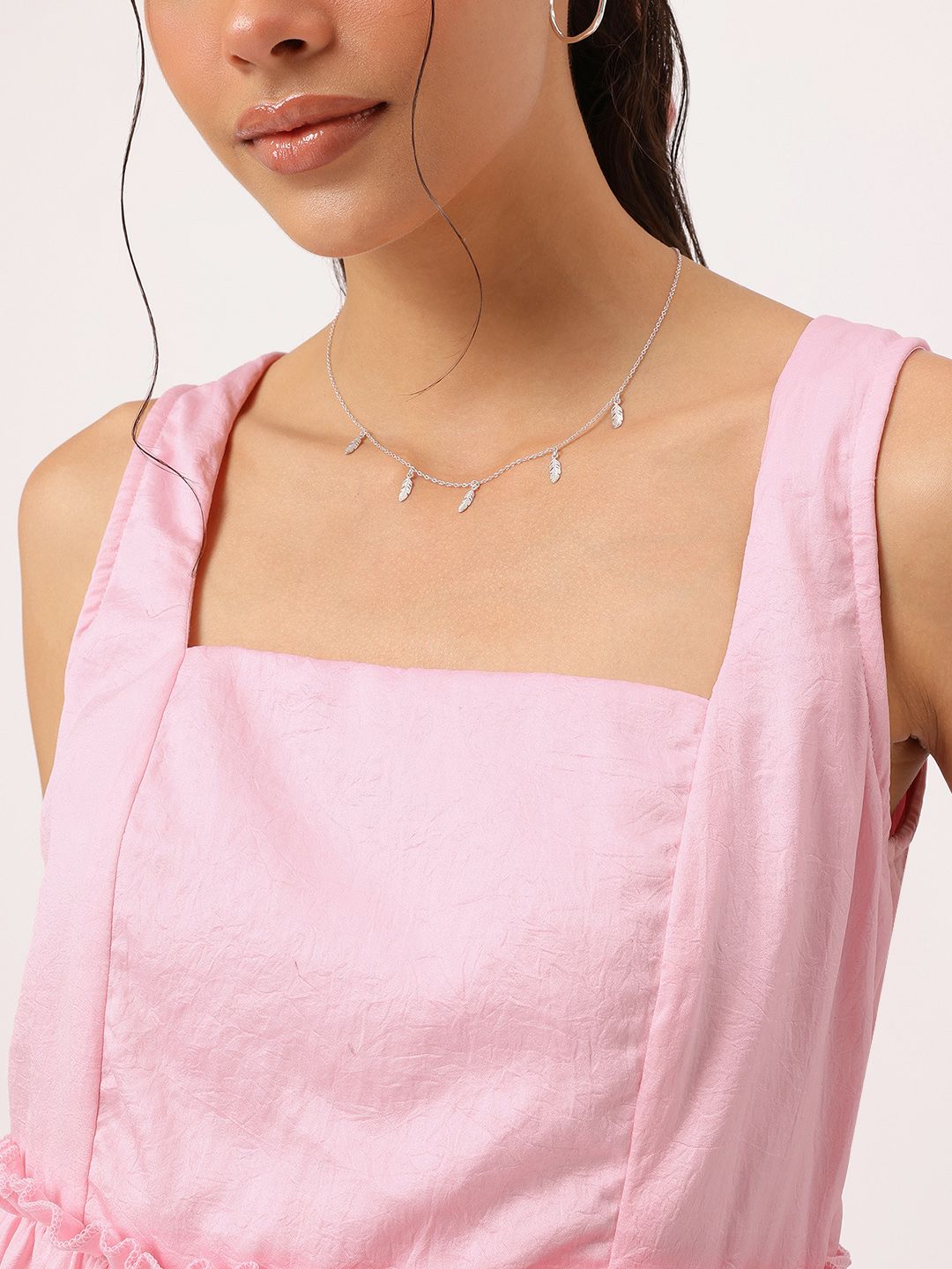 DressBerry Millennial Pink Tiered Mini Magic A-Line Dress