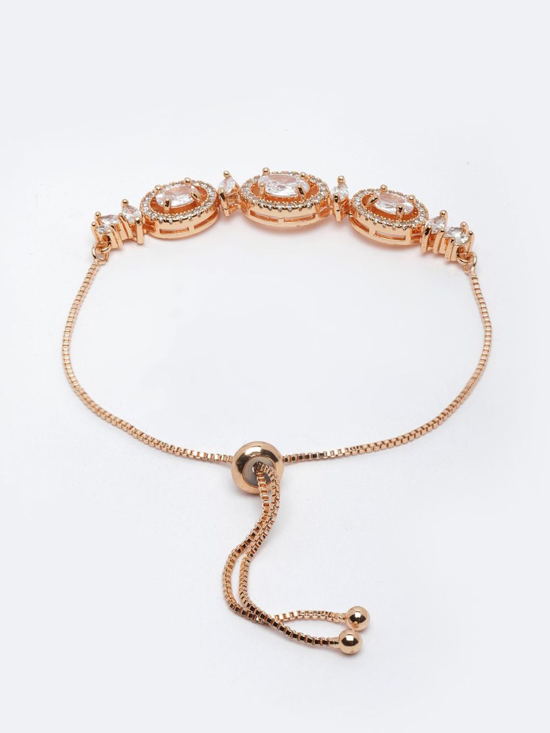 Anouk Women Brass Cubic Zirconia Gold-Plated Wraparound Bracelet