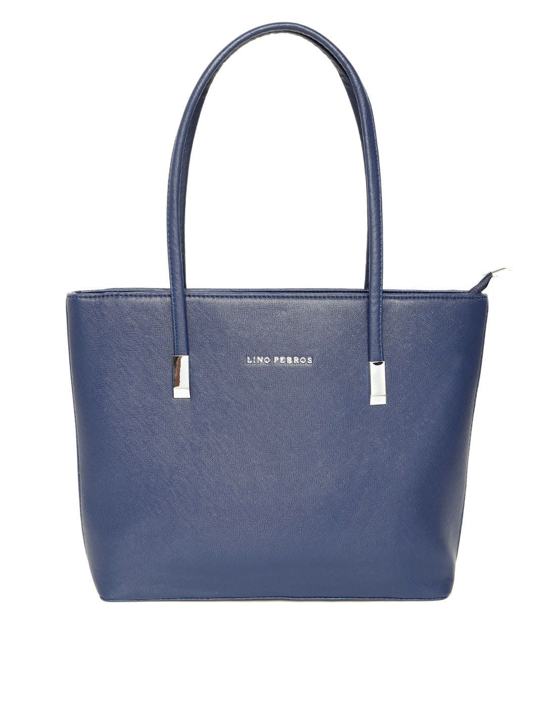Lino Perros Navy Blue Solid Laptop Bag