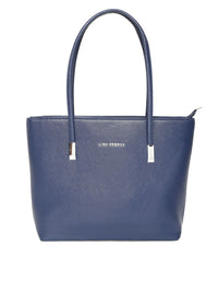 Lino Perros Navy Blue Solid Laptop Bag