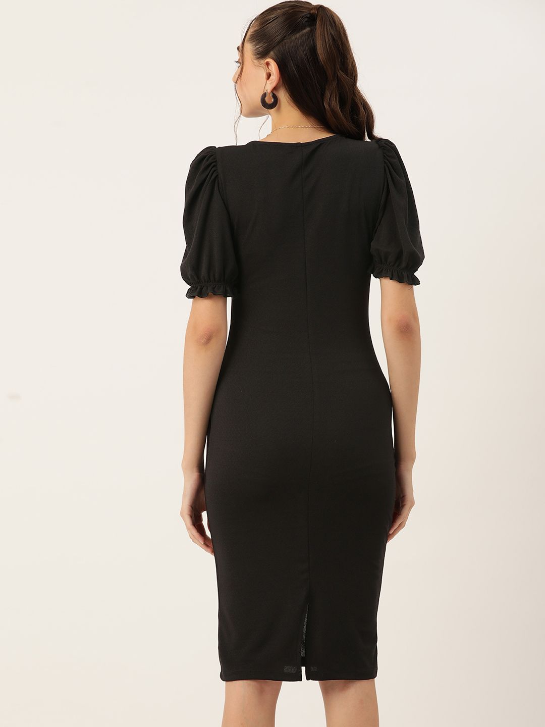 DressBerry Puff Sleeve Sheath Dress