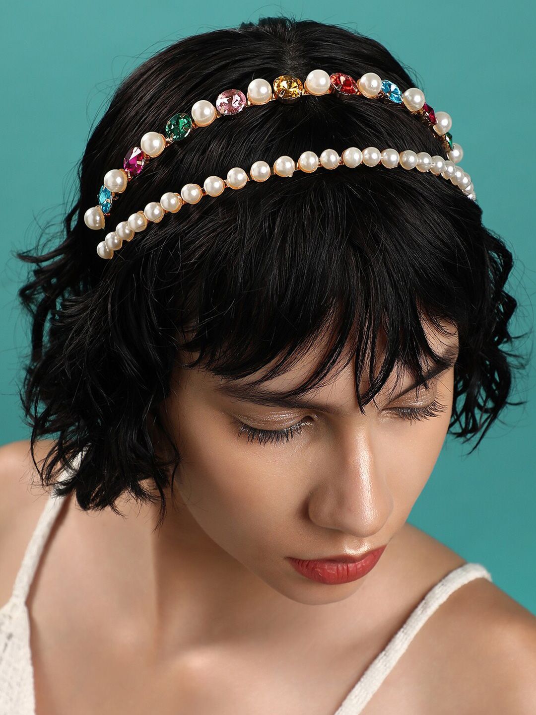 SOHI Beads & Stones Embellished Hairband