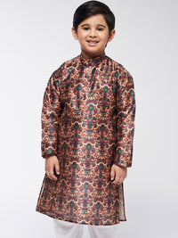 SOJANYA Motif Etnik Maroon Lelaki Bercetak Kurta