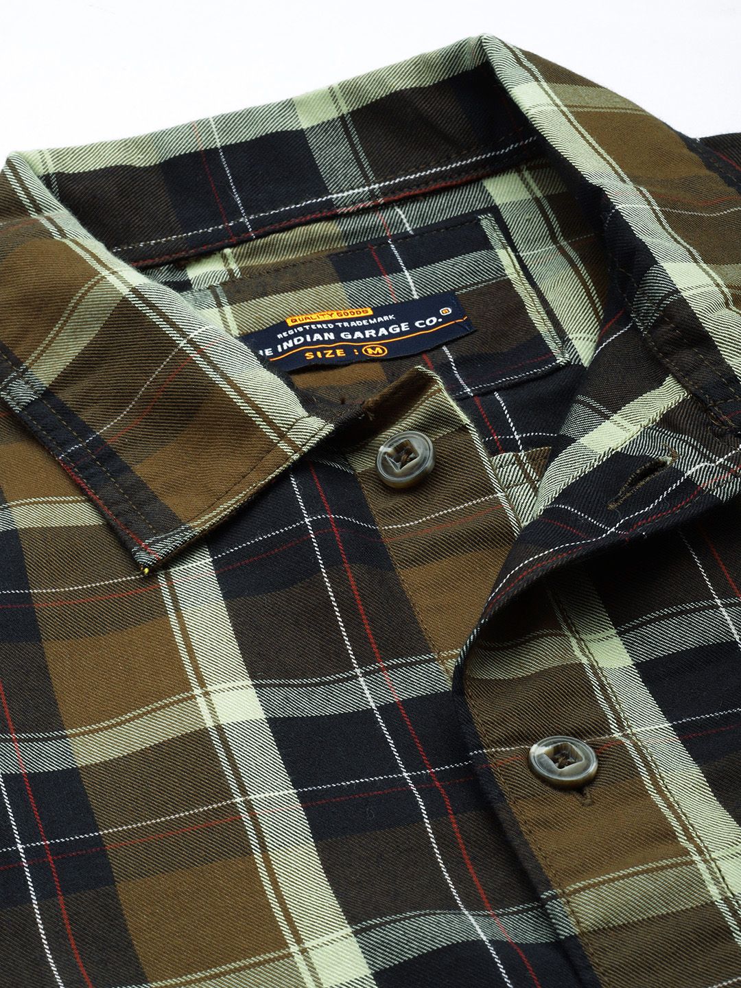 The Indian Garage Co Men Tartan Checked Casual Shirt