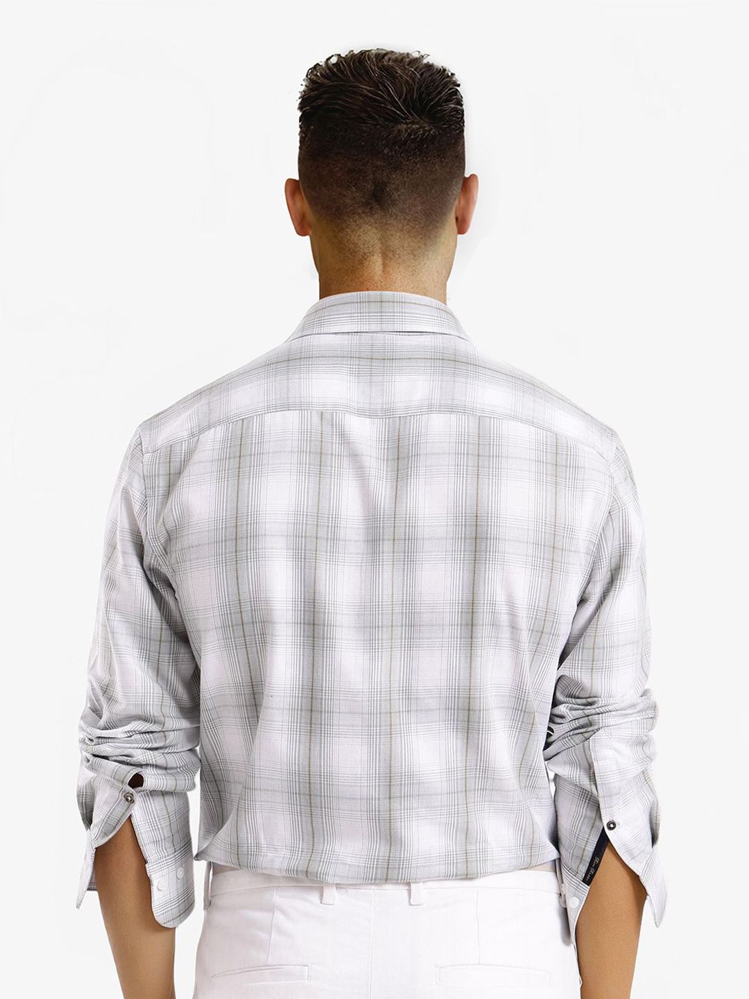 RARE RABBIT Men Comfort Spread Collar Checked Cotton Casual Shirt