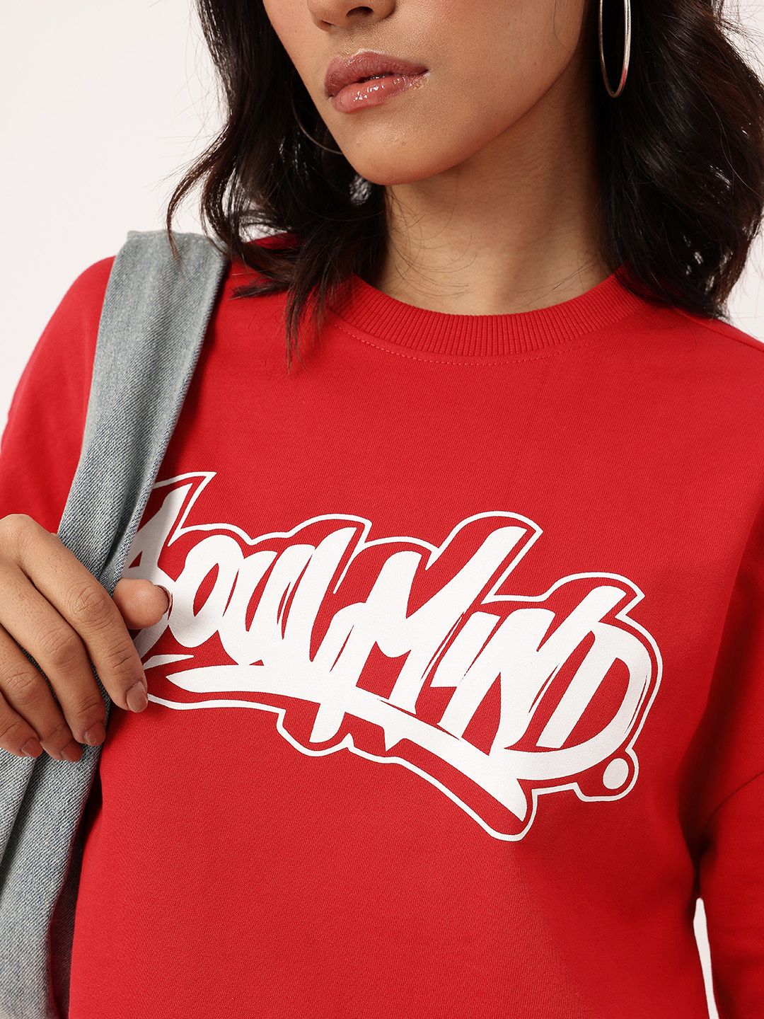 DressBerry Printed Cotton Terry Relaxed Fit Sweatshirt
