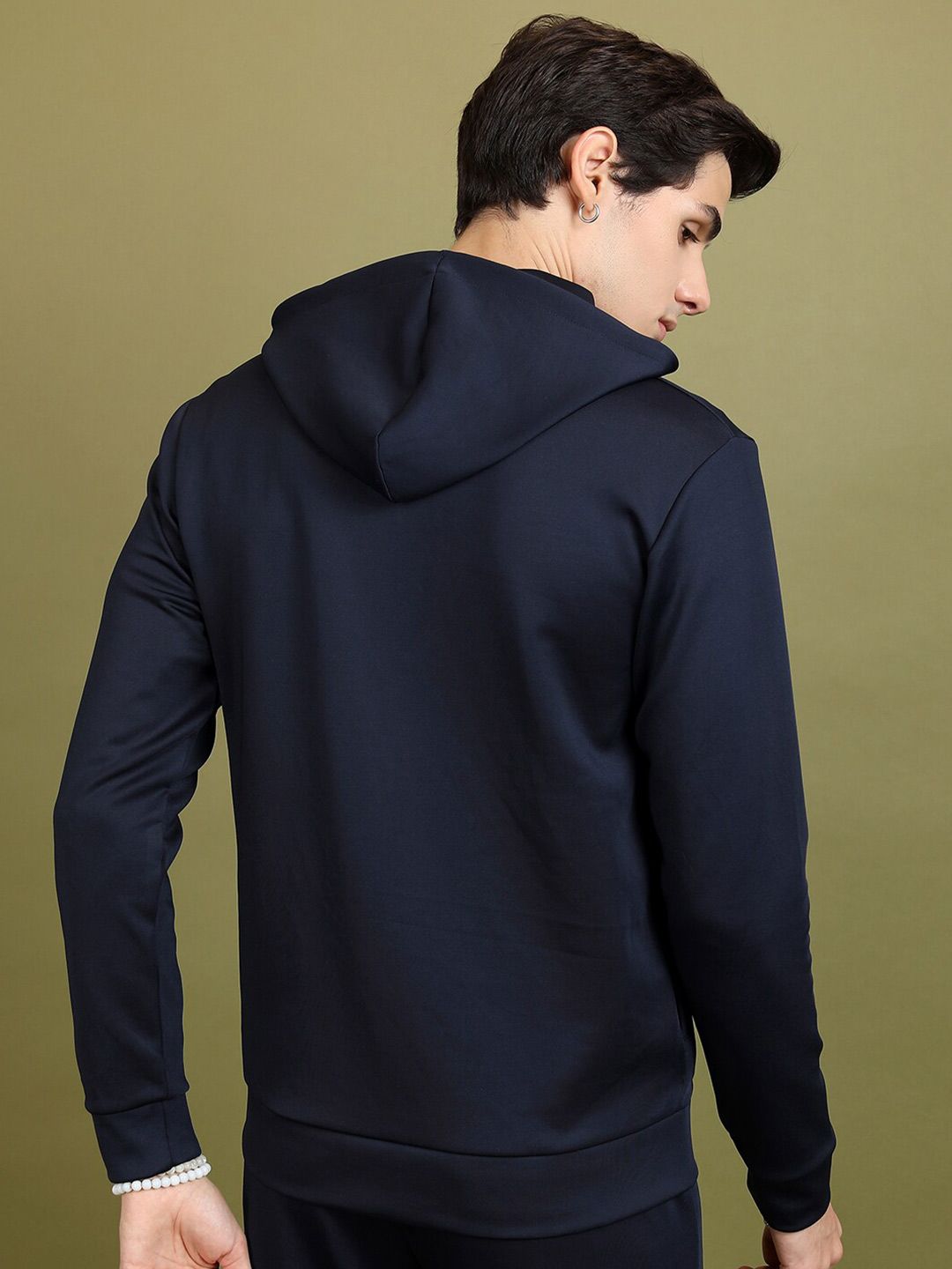 HIGHLANDER Hooded Neck Long Sleeve Zip Detail Front-Open Sweatshirt