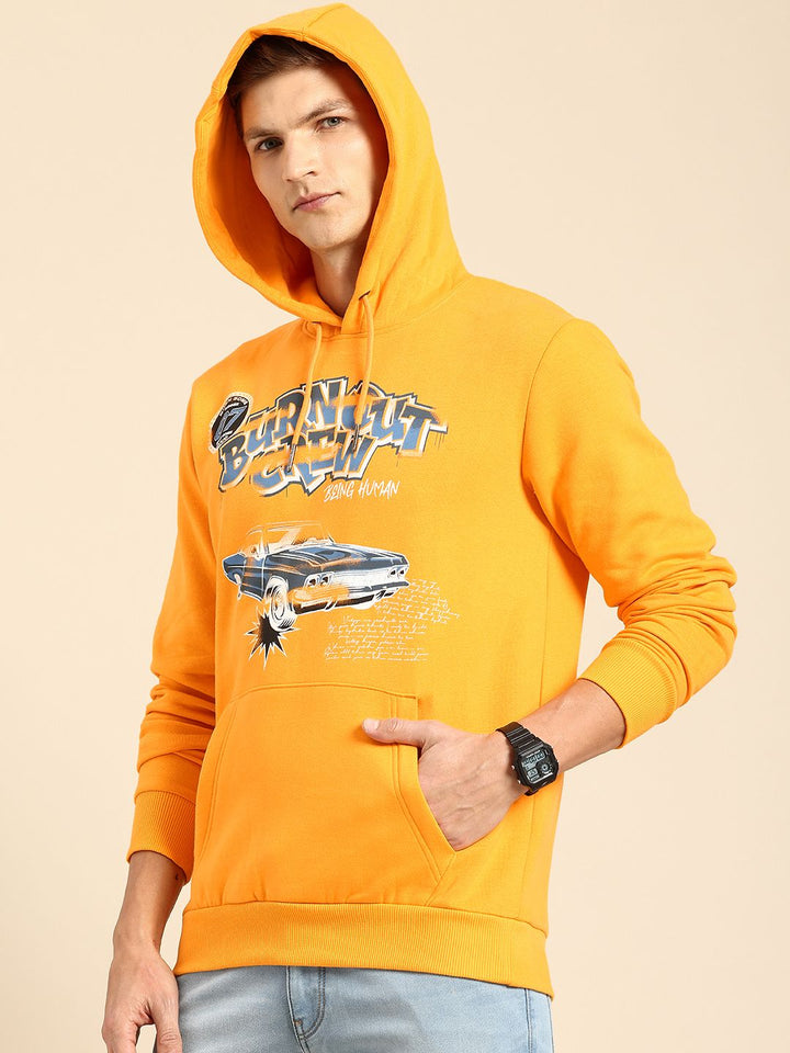 Being Human Brand Logo Printed Hooded Sweatshirt