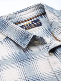 The Indian Garage Co Men Cream-Coloured Tartan Checked Casual Shirt