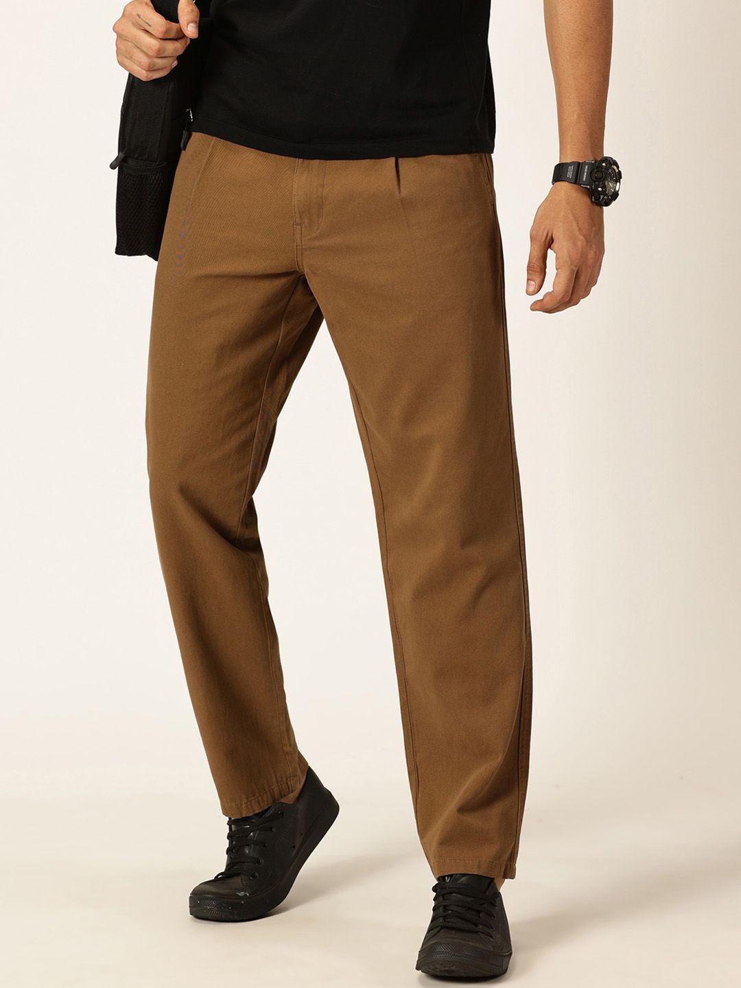 Thomas Scott Men Smart Straight Fit Easy Wash Pure Cotton Trousers