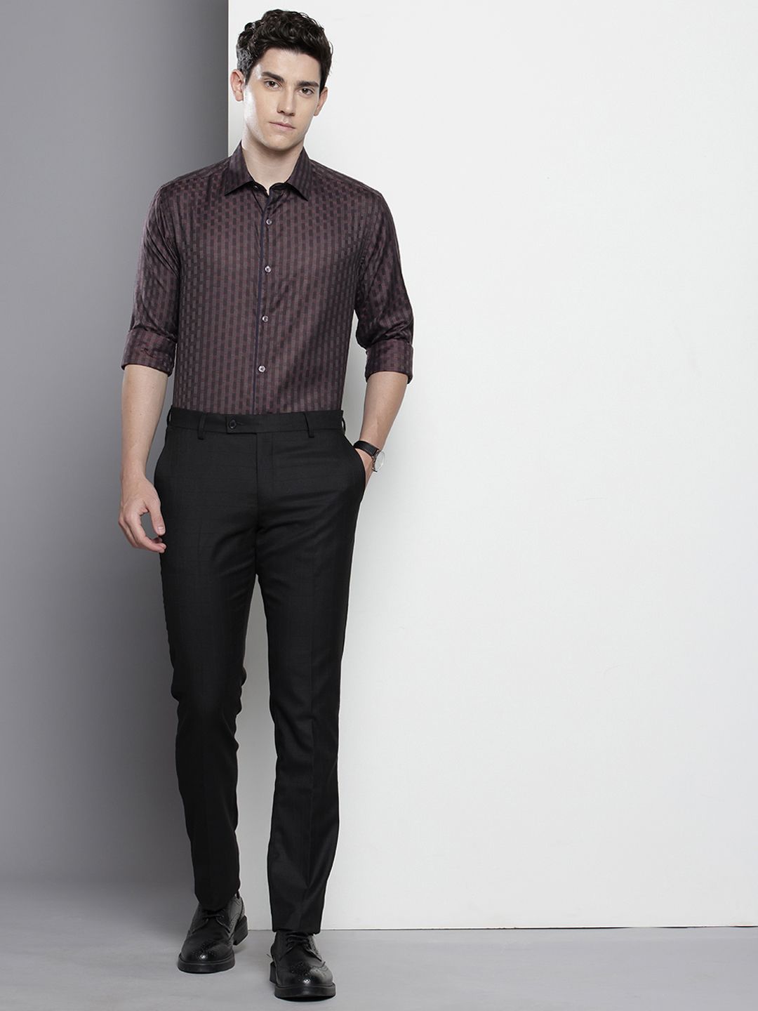 The Indian Garage Co. X Luxe Slim Fit Checked Formal Shirt