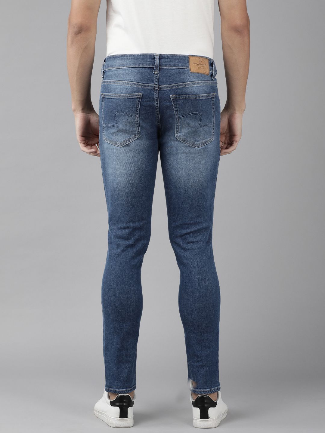 SPYKAR Men Super Skinny Fit Low-Rise Heavy Fade Stretchable Jeans