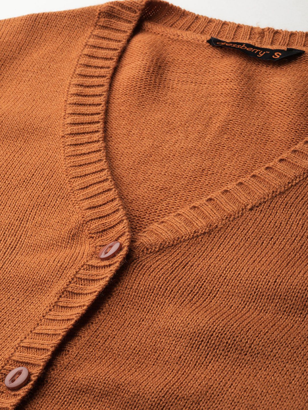 DressBerry Open-Knit Detailed Acrylic Cardigan