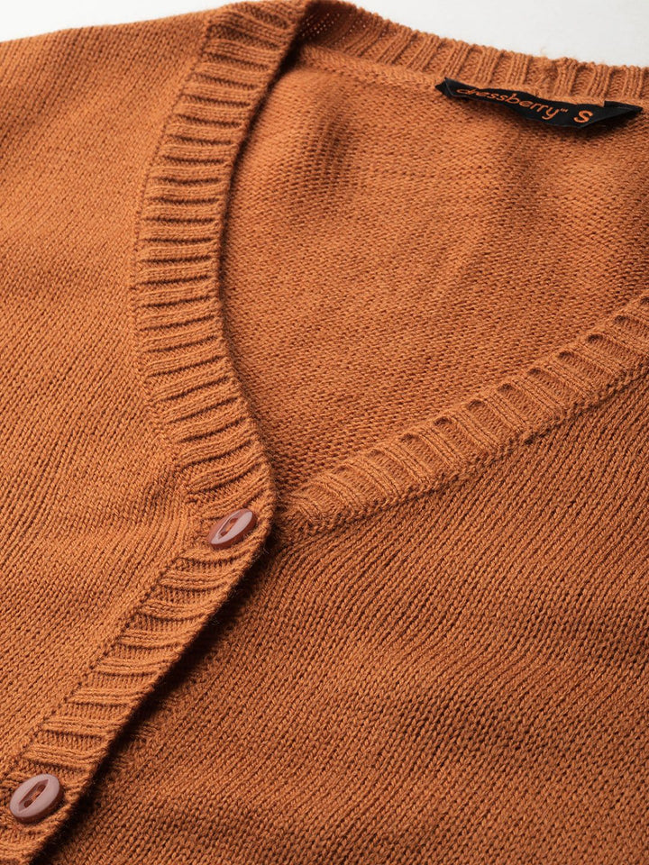 DressBerry Open-Knit Detailed Acrylic Cardigan