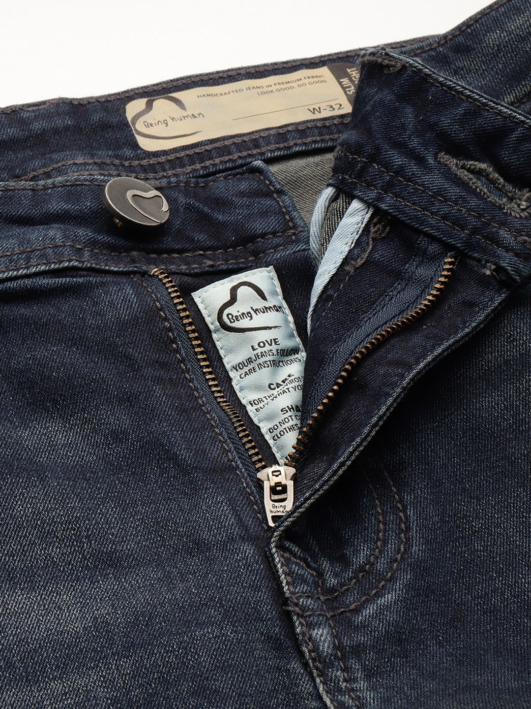 Being Human Men Slim Straight Fit Heavy Fade Stretchable Jeans