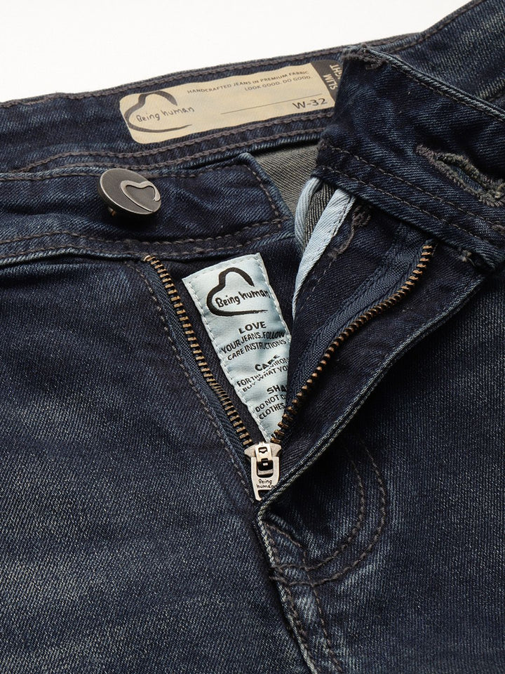Being Human Men Slim Straight Fit Heavy Fade Stretchable Jeans