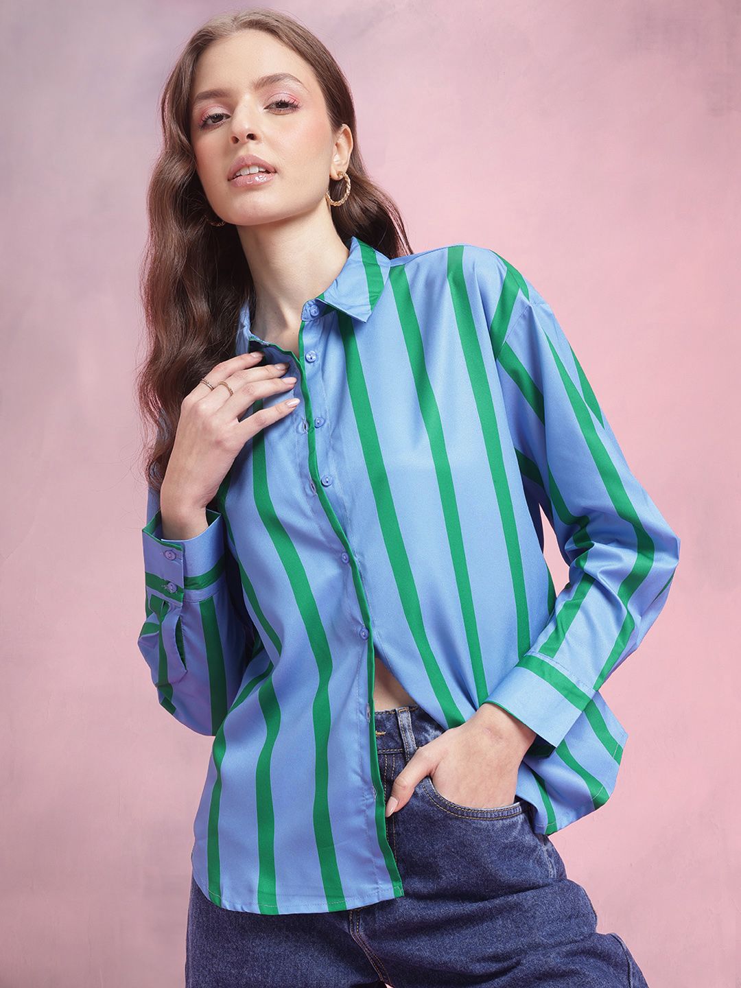 DressBerry Opaque Striped Casual Shirt