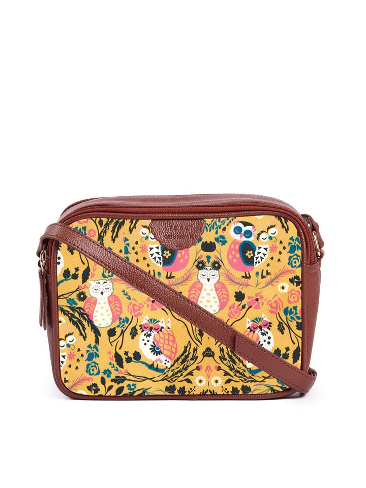 TEAL BY CHUMBAK Floral Printed Structured Sling Bag