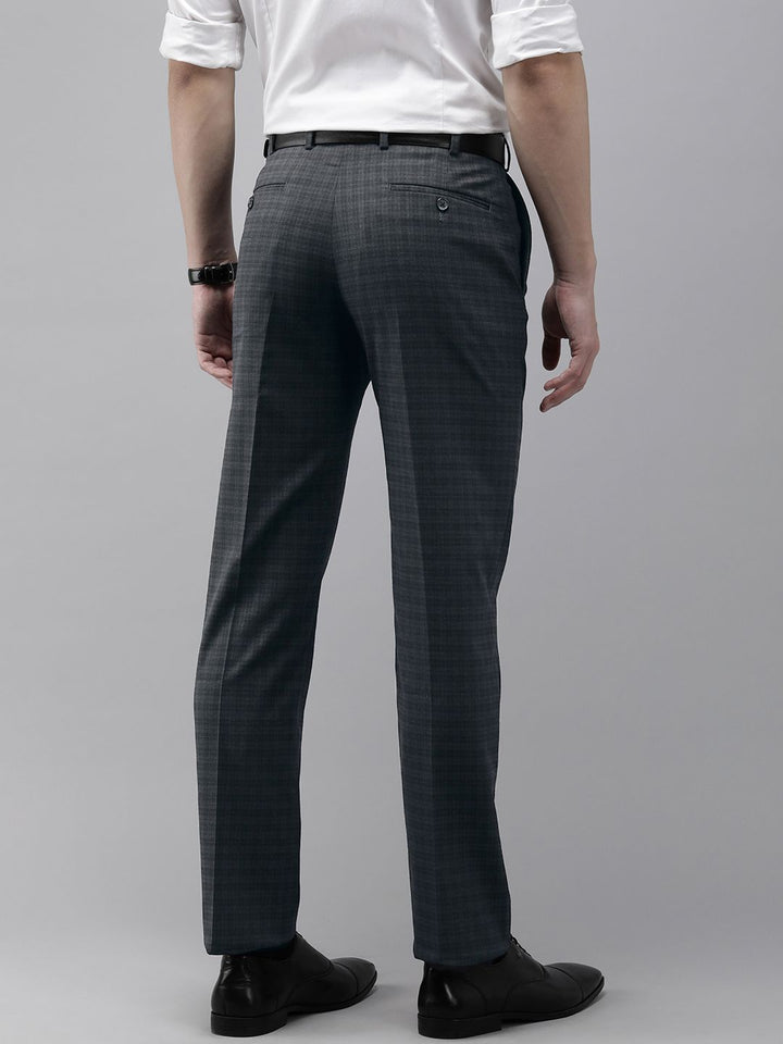 Park Avenue Men Checked Smart Fit Mid-Rise Formal Trousers