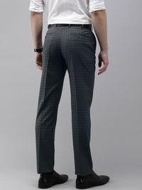 Park Avenue Men Checked Smart Fit Mid-Rise Formal Trousers