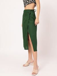 DressBerry Sleek Serenity Wrap Style Midi Skirt