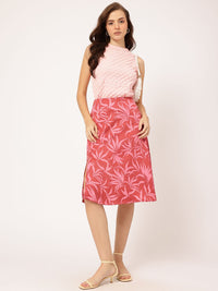 DressBerry Kawaii Floral Print Side Slit A-Line Skirt