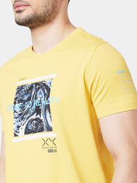 SPYKAR Graphic Printed Slim Fit Cotton T-Shirt